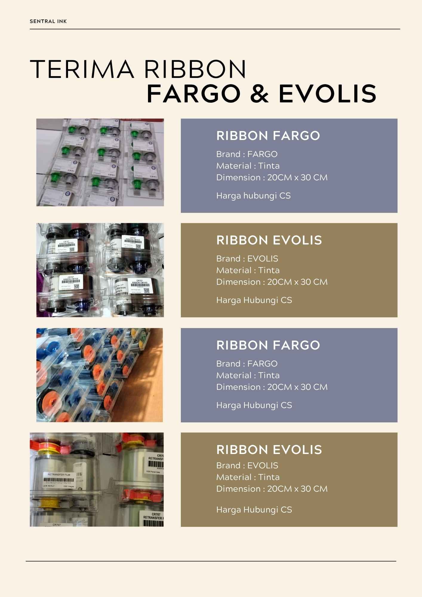 jual beli ribbon farga dan evolis