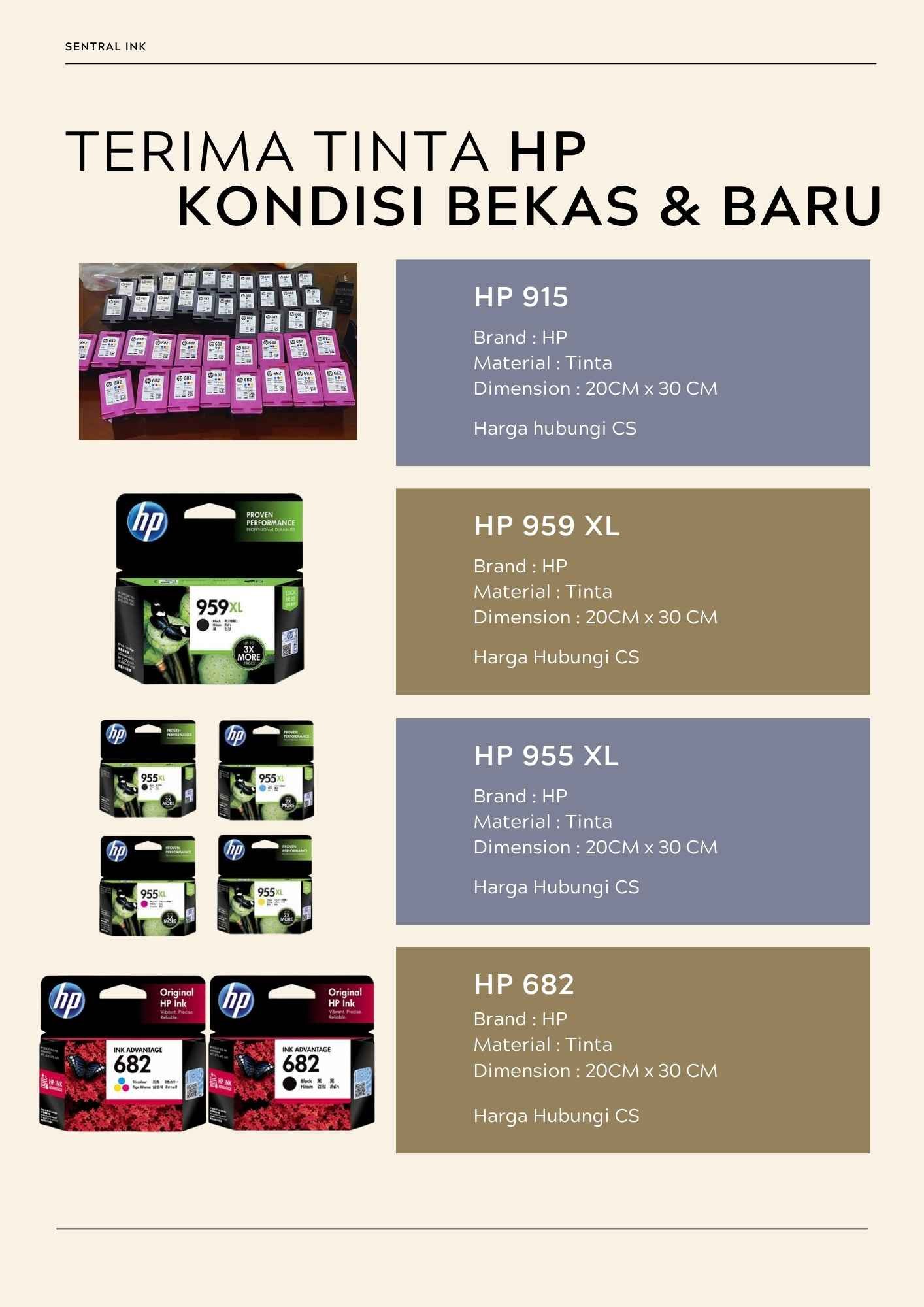 jual beli tinta hp baru dan bekas