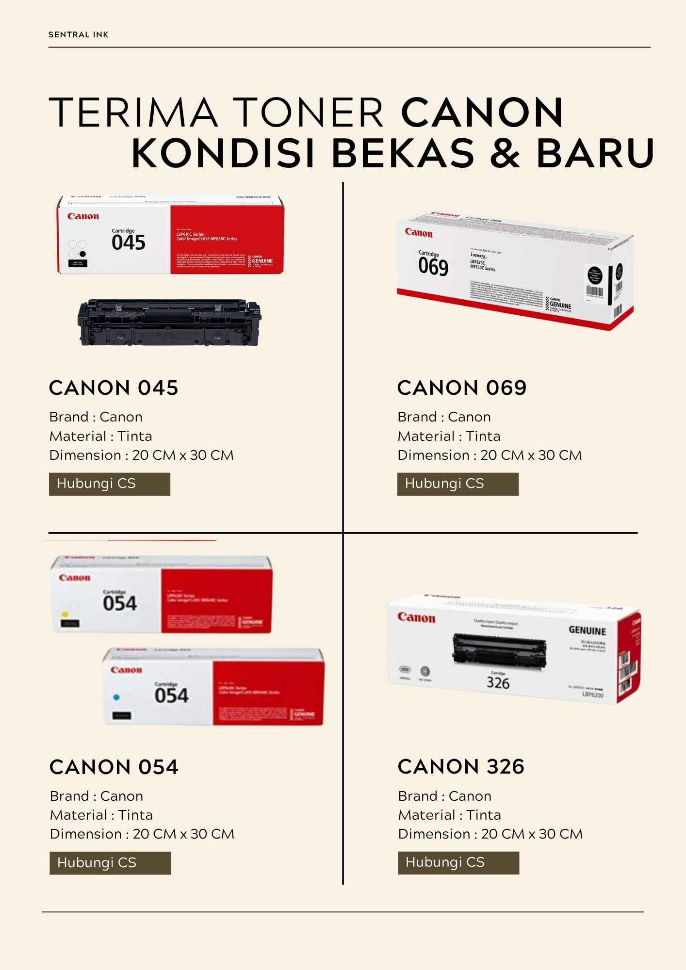 jual beli toner canon bekas dan baru